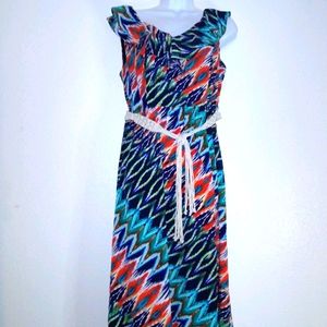 I.N. Studio Petite Belted Maxi Dress